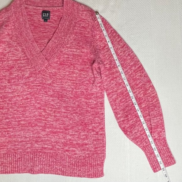 GAP Red Marled V-Neck Sweater – Size Medium - Picture 7 of 7